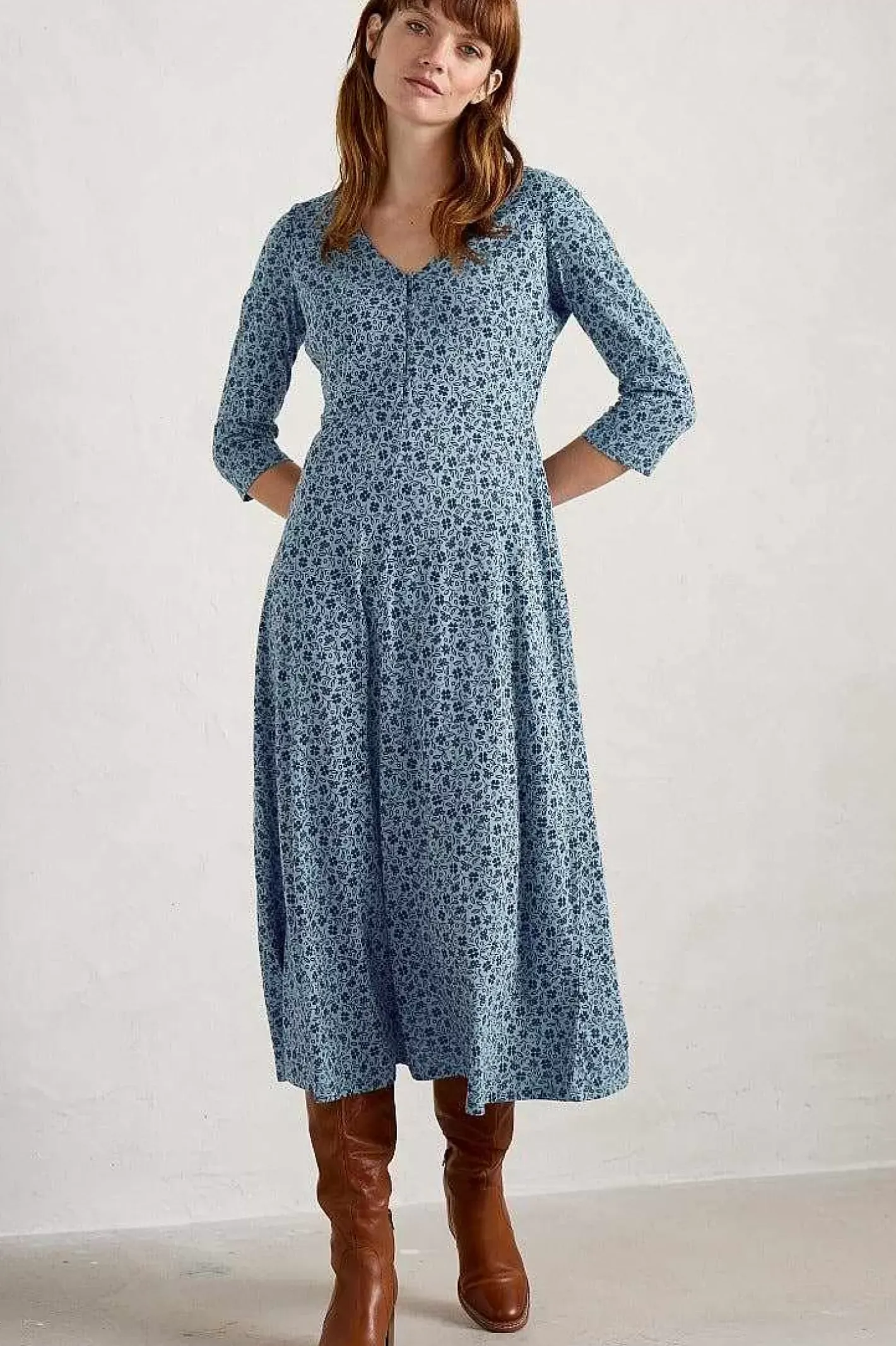 Women Seasalt Cornwall Ava Jersey V-Neck Dress