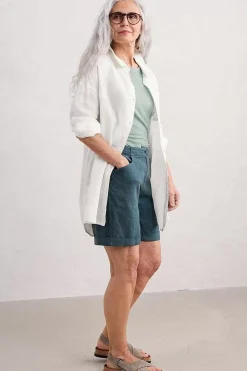 Women Seasalt Cornwall Beach Road Longline Linen Shirt