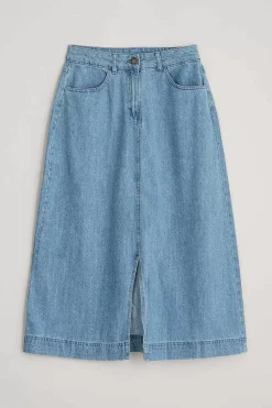 Women Seasalt Cornwall Bowline Denim Midi Skirt