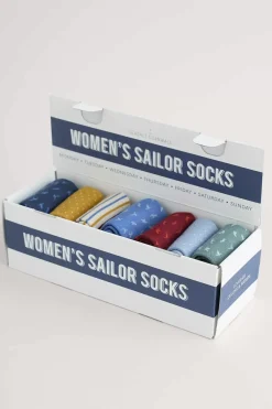 Women Seasalt Cornwall Box Of 7 Women's Sailor Socks