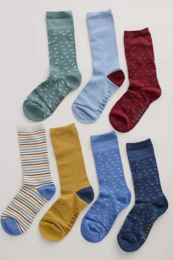 Women Seasalt Cornwall Box Of 7 Women's Sailor Socks