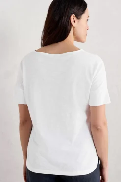 Women Seasalt Cornwall Bryher View Organic Cotton Boat Neck T-Shirt (Gots)