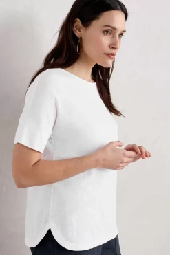 Women Seasalt Cornwall Bryher View Organic Cotton Boat Neck T-Shirt (Gots)