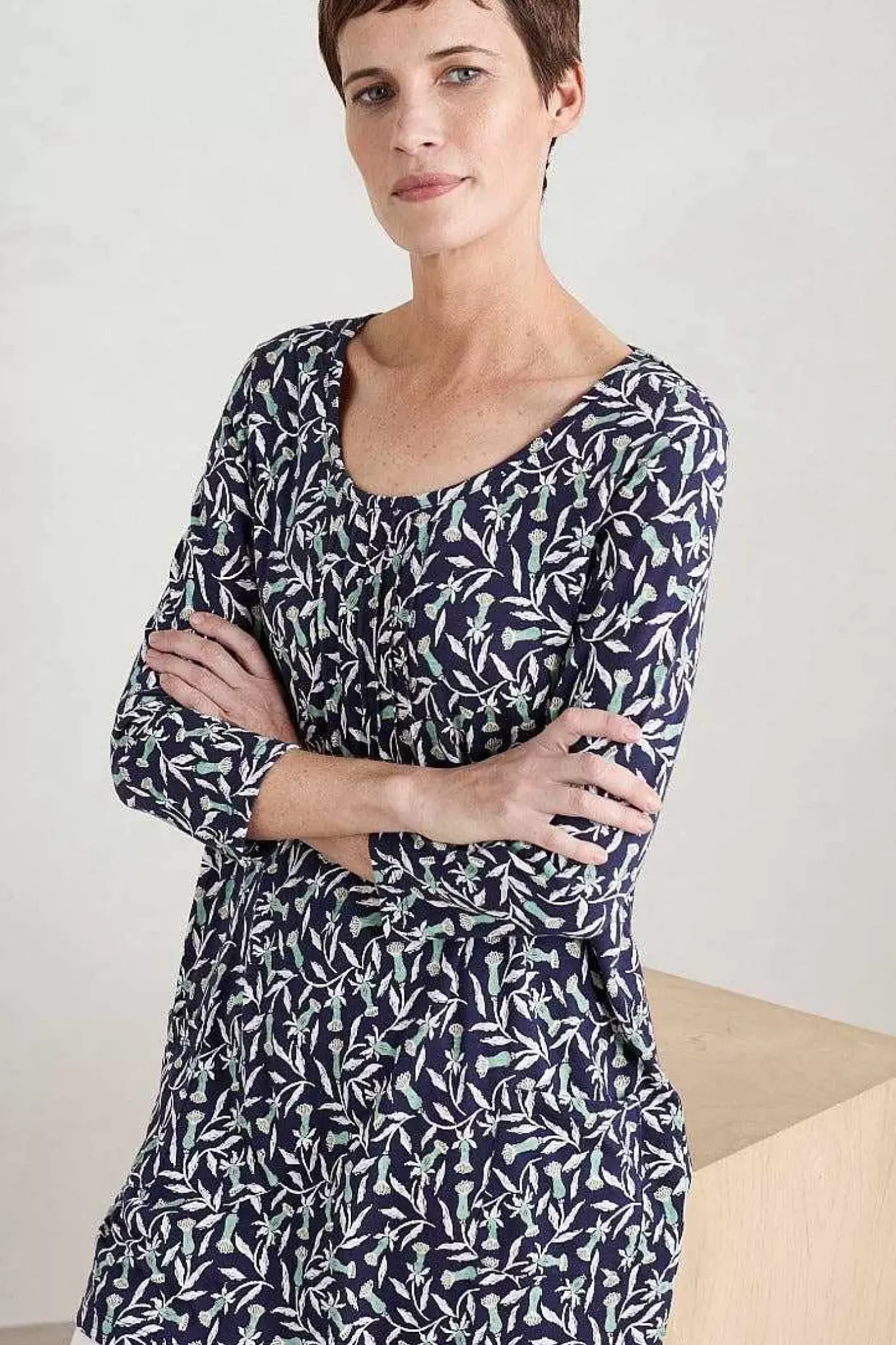 Women Seasalt Cornwall Busy Lizzy 3/4 Sleeve Slub Jersey Tunic