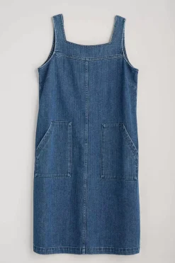 Women Seasalt Cornwall Calican Denim Pinafore Dress