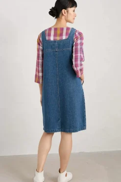 Women Seasalt Cornwall Calican Denim Pinafore Dress
