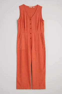 Women Seasalt Cornwall Carthew V Neck Linen Blend Jumpsuit