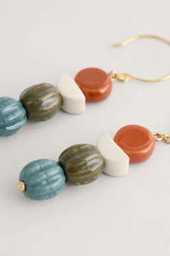 Women Seasalt Cornwall Conifer Ceramic Drop Earrings