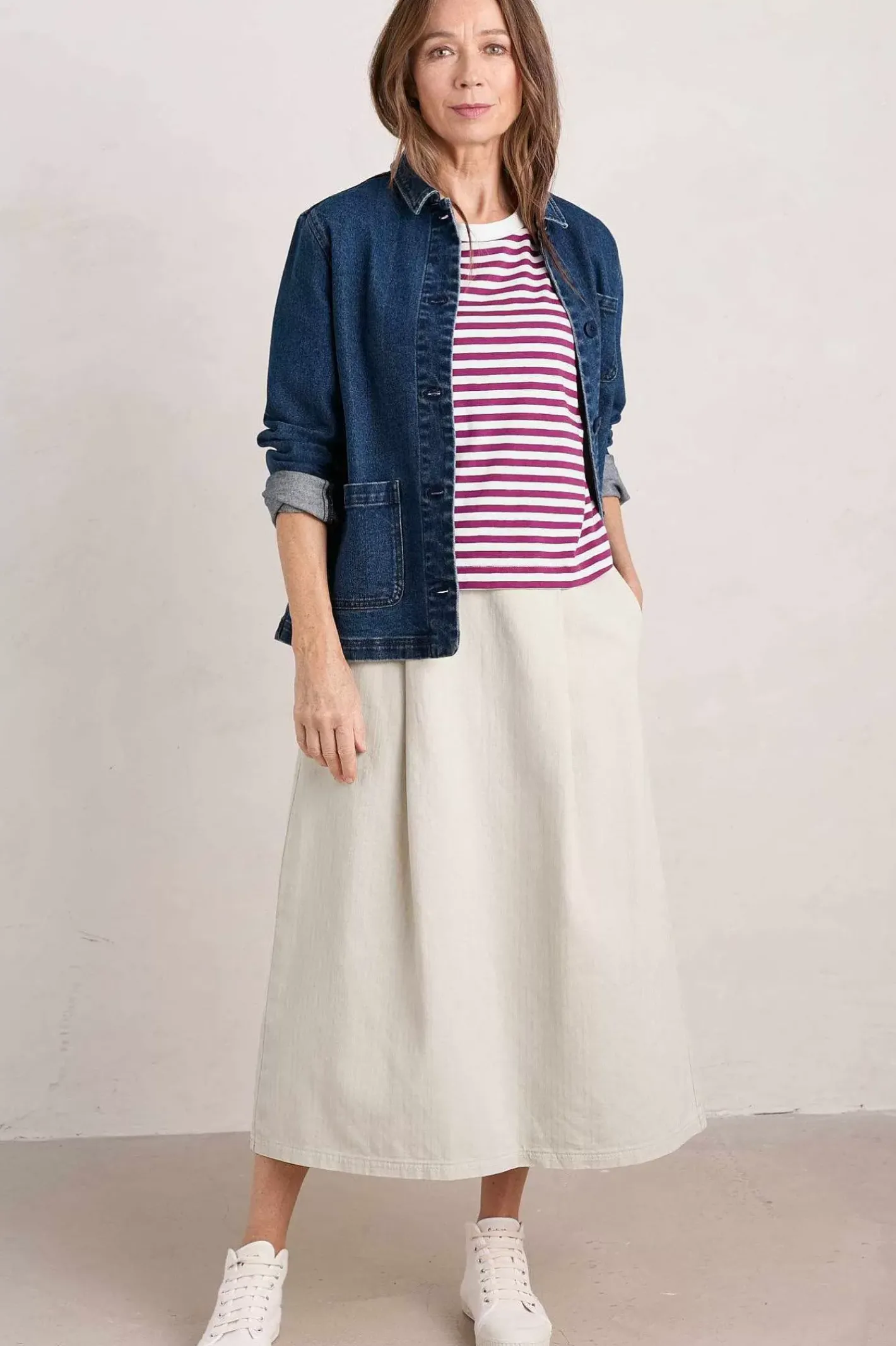 Women Seasalt Cornwall Copseland Striped Organic Cotton T-Shirt (Gots)