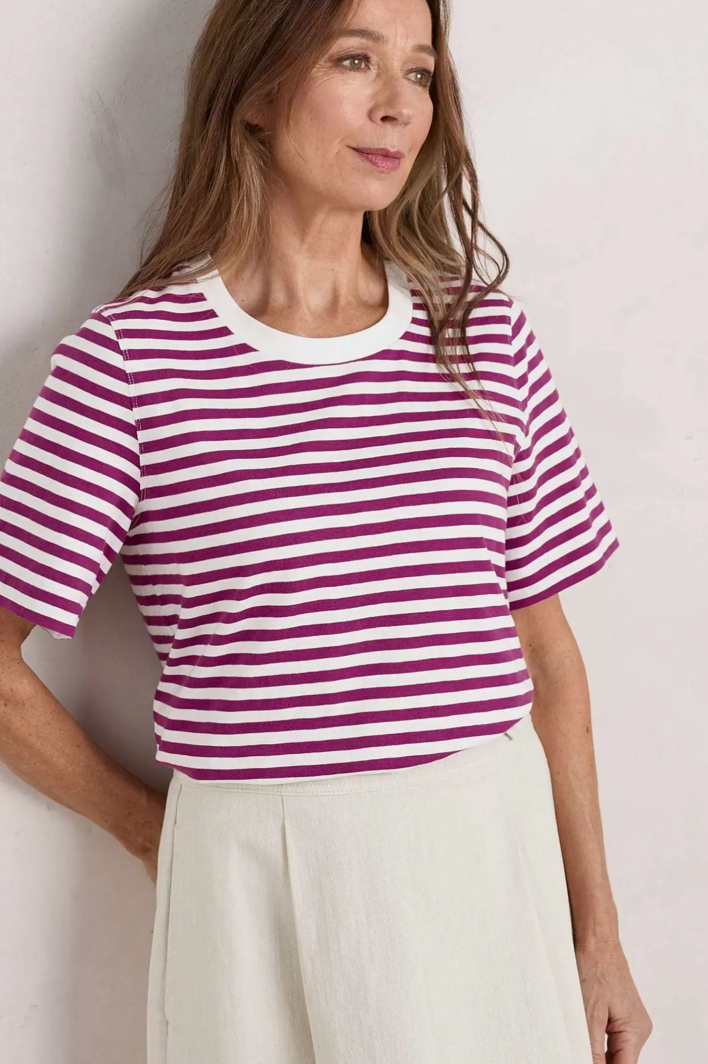 Women Seasalt Cornwall Copseland Striped Organic Cotton T-Shirt (Gots)
