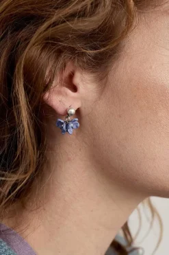 Women Seasalt Cornwall Corsage Flower Bead Earrings