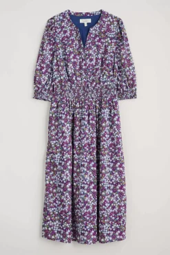 Women Seasalt Cornwall Fawn Organic Cotton Waisted Midi Dress