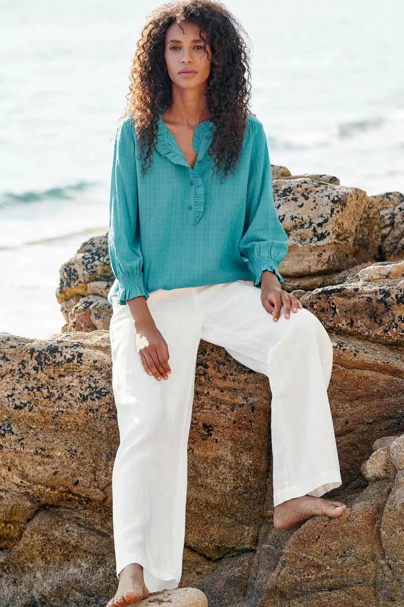 Women Seasalt Cornwall Feather Star Checked Top