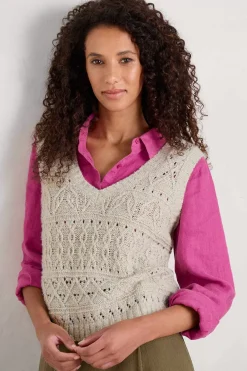 Women Seasalt Cornwall Feock Merino Blend V-Neck Knitted Vest