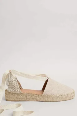 Women Seasalt Cornwall Fern Path Ankle Tie Cotton Espadrilles