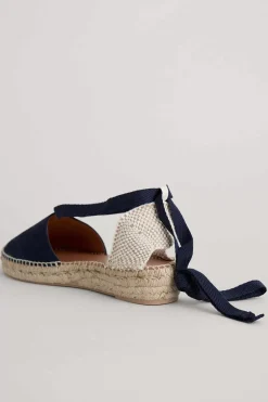 Women Seasalt Cornwall Fern Path Suede Wedge Espadrilles