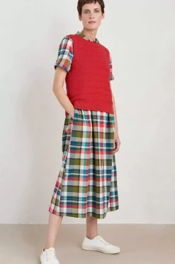 Women Seasalt Cornwall Fleet Checked Midi Dress