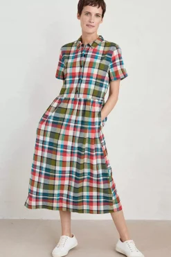 Women Seasalt Cornwall Fleet Checked Midi Dress