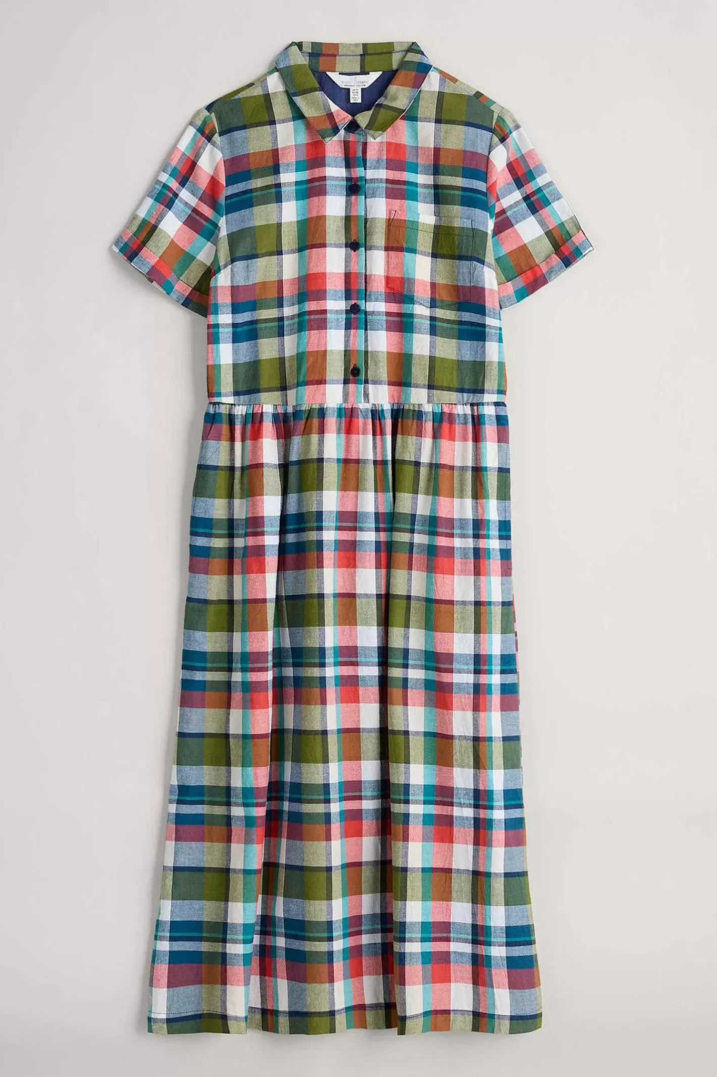 Women Seasalt Cornwall Fleet Checked Midi Dress
