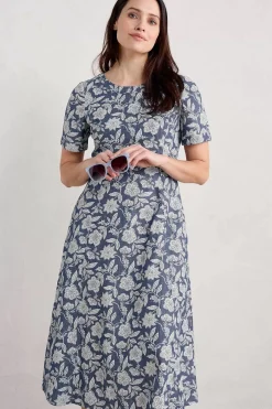 Women Seasalt Cornwall Fox Path Printed Chambray Dress