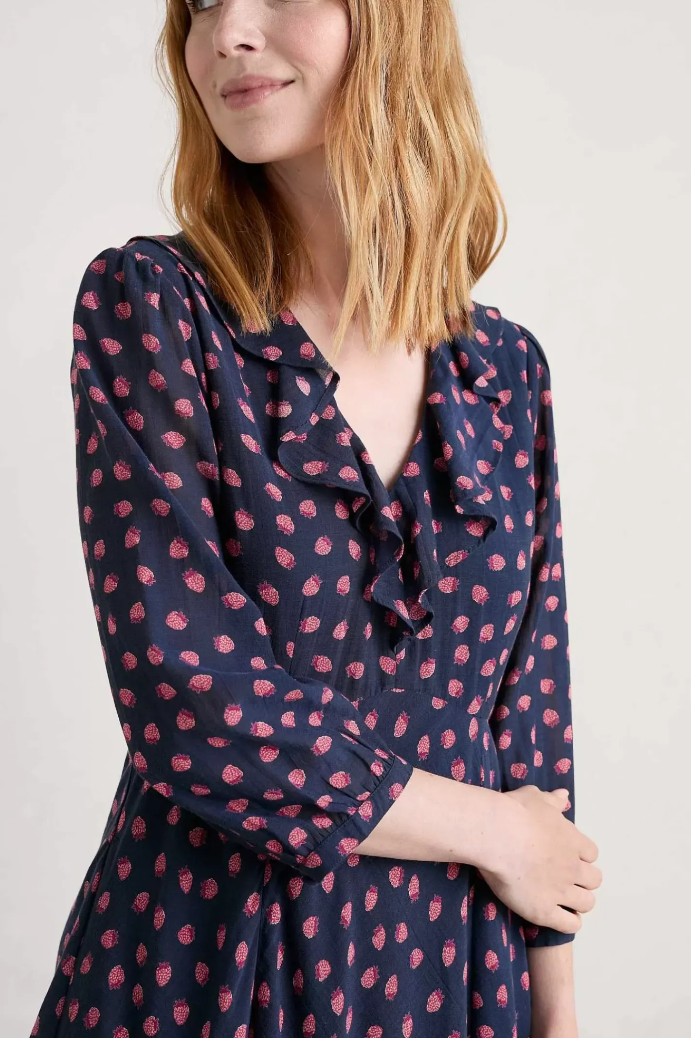 Women Seasalt Cornwall Furled Flower V-Neck Dress