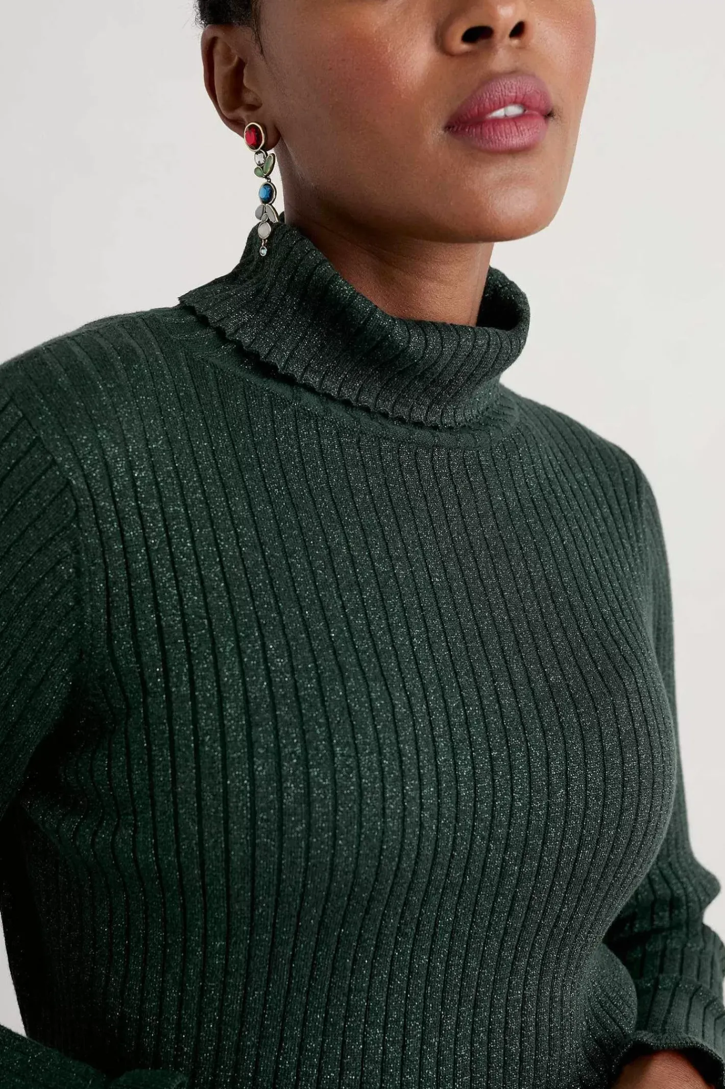 Women Seasalt Cornwall Glass Stem Sparkly Roll Neck Jumper