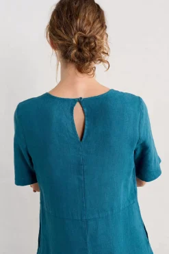 Women Seasalt Cornwall Grass Wave Linen Midi Dress