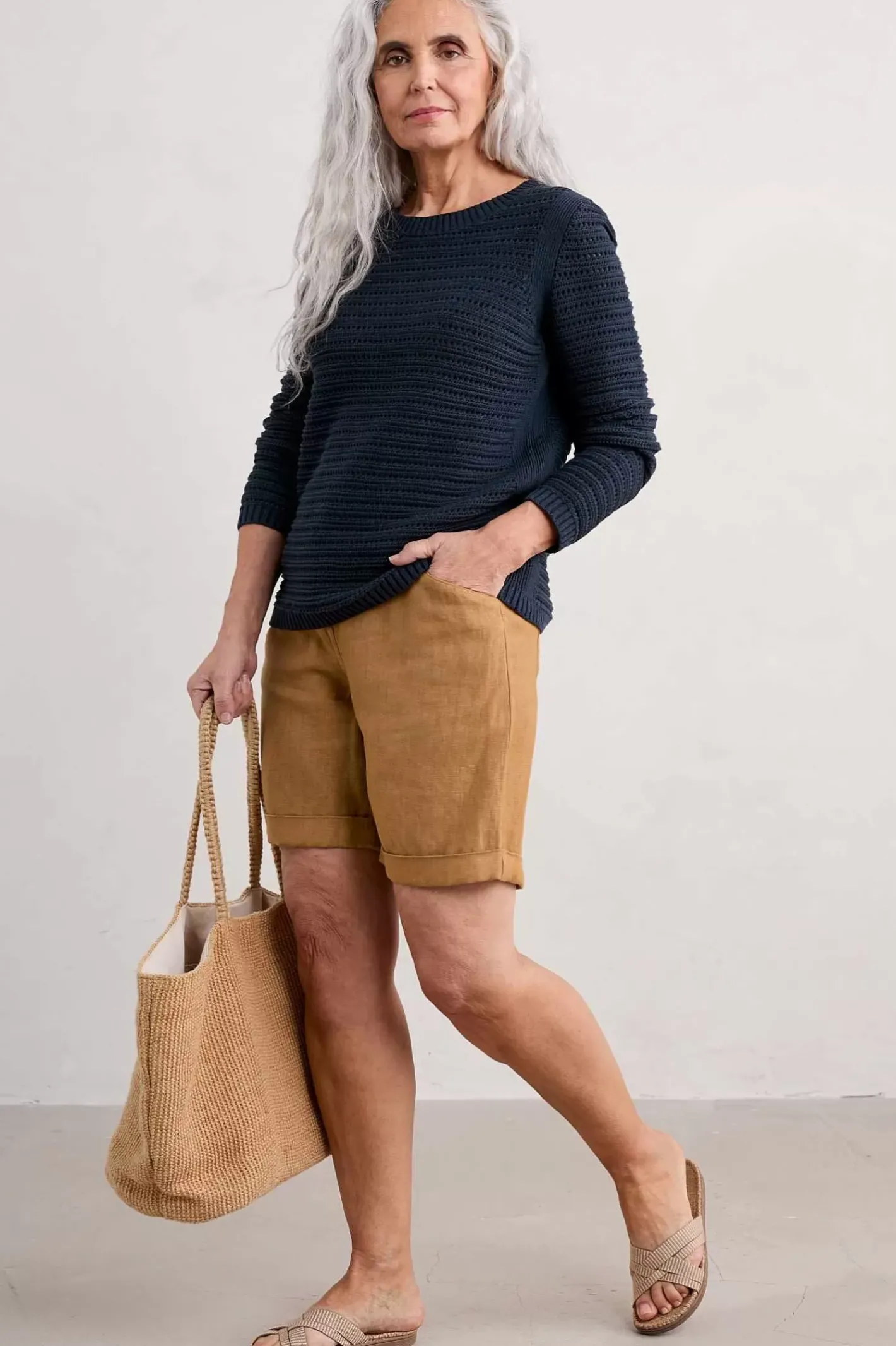 Women Seasalt Cornwall Gull Rock Pointelle Knit Jumper (Gots)