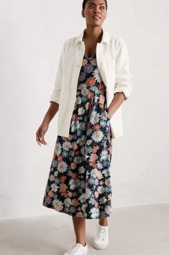 Women Seasalt Cornwall Helena Short Sleeve V-Neck Midi Dress