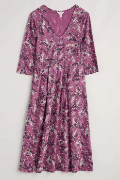 Women Seasalt Cornwall Helena V-Neck Jersey Midi Dress (Gots)