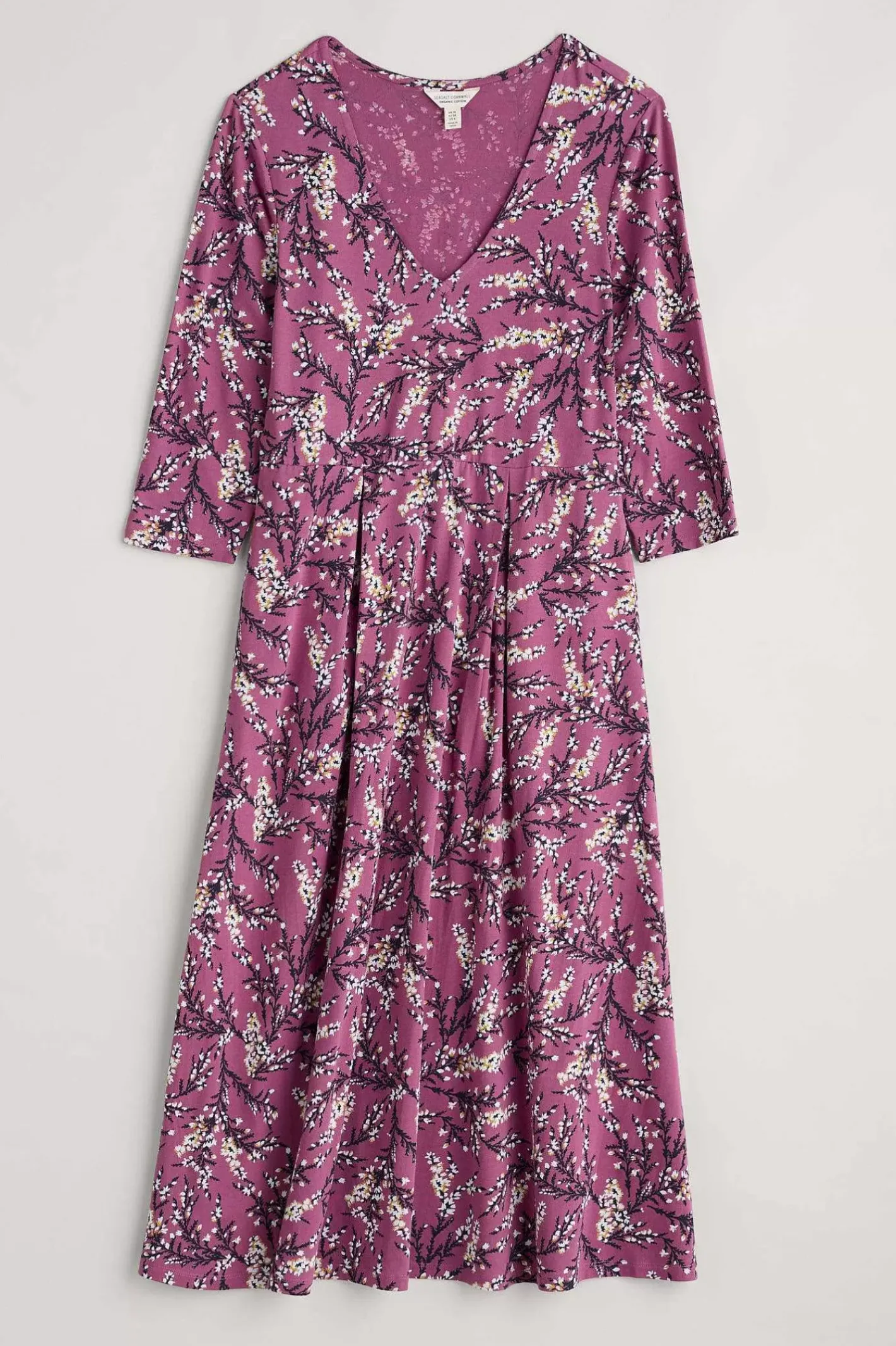 Women Seasalt Cornwall Helena V-Neck Jersey Midi Dress (Gots)