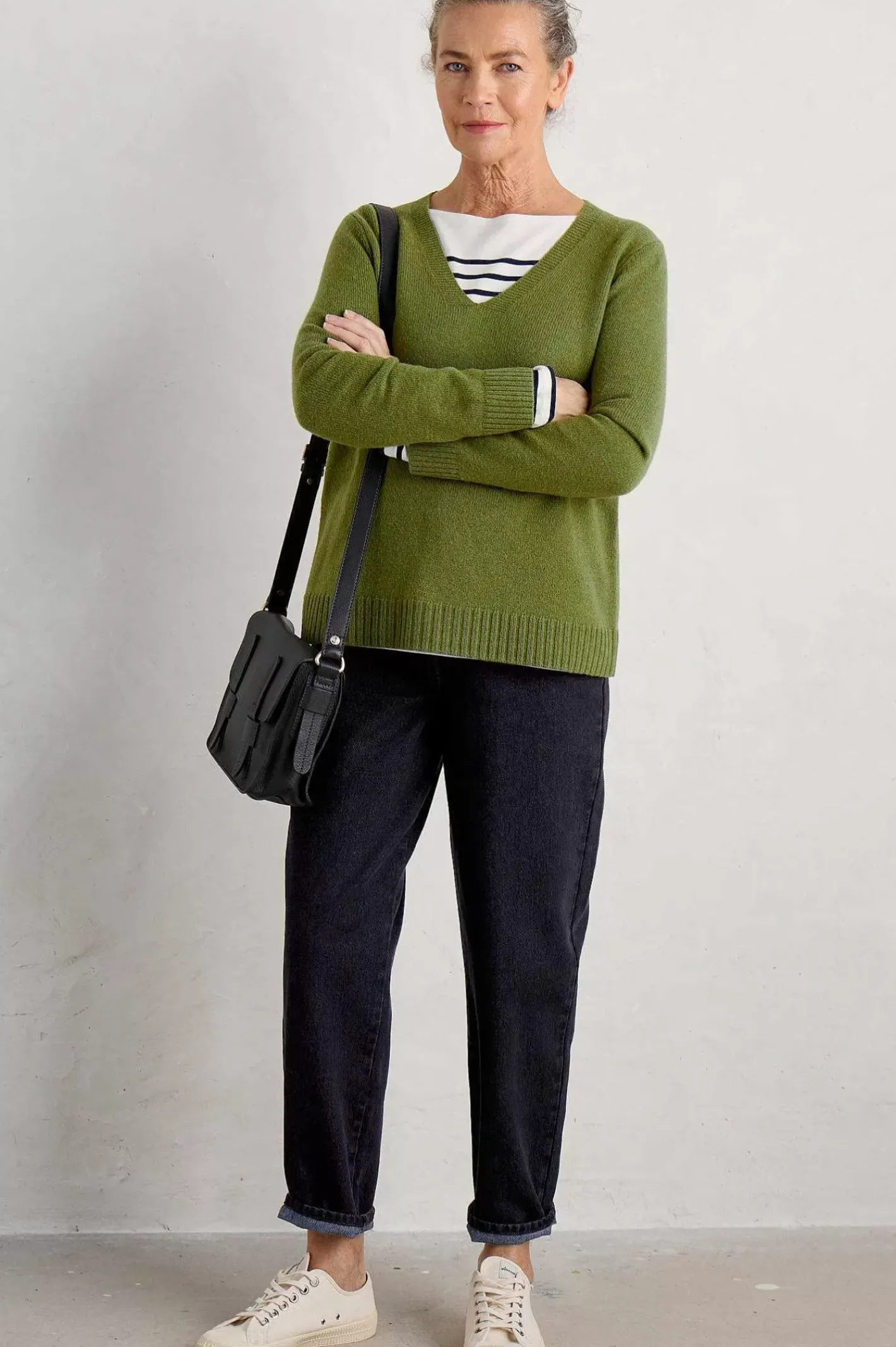 Women Seasalt Cornwall Hendra Lane V-Neck Jumper