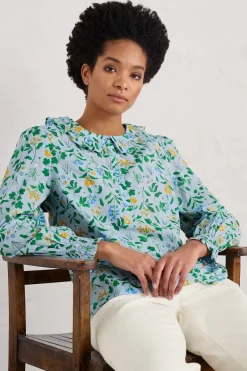 Women Seasalt Cornwall Last Leaf Printed Organic Cotton Top (Gots)