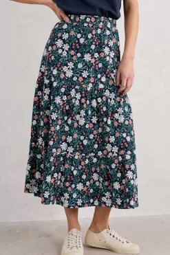 Women Seasalt Cornwall Line Strokes Tiered Midi Skirt