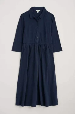 Women Seasalt Cornwall Mainland Jersey Midi Shirt Dress (Gots)
