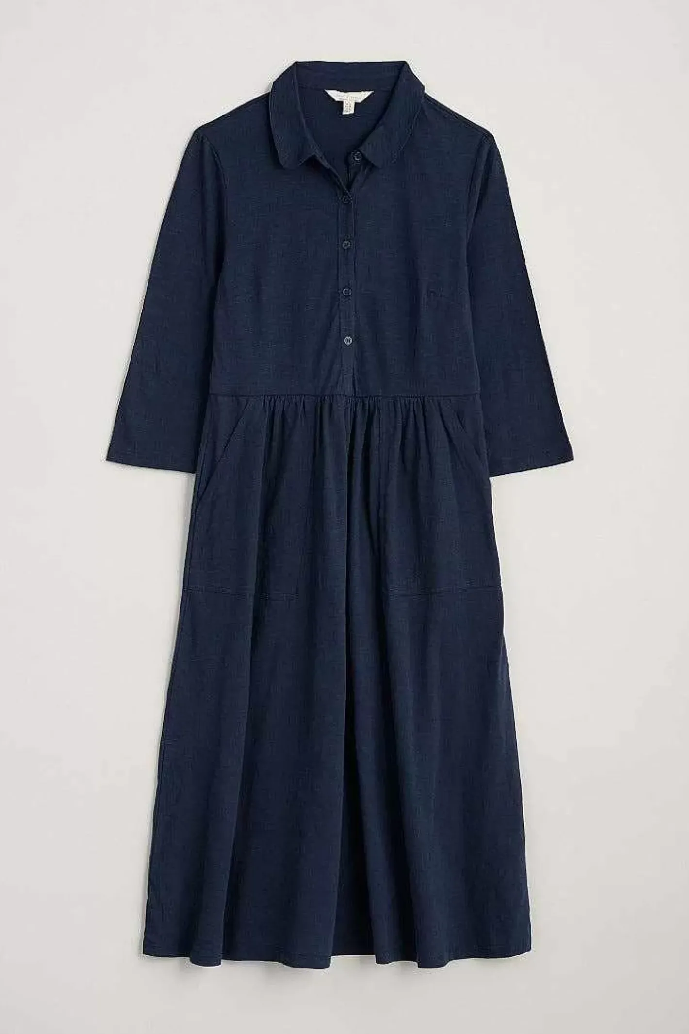 Women Seasalt Cornwall Mainland Jersey Midi Shirt Dress (Gots)
