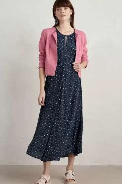 Women Seasalt Cornwall Marsh Violet Short Sleeve Empire Line Dress