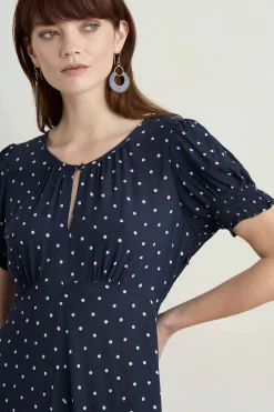 Women Seasalt Cornwall Marsh Violet Short Sleeve Empire Line Dress