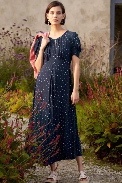 Women Seasalt Cornwall Marsh Violet Short Sleeve Empire Line Dress