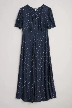 Women Seasalt Cornwall Marsh Violet Short Sleeve Empire Line Dress