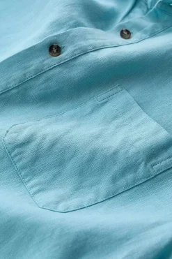 Men Seasalt Cornwall Men's Carne Short Sleeve Linen Shirt