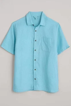 Men Seasalt Cornwall Men's Carne Short Sleeve Linen Shirt