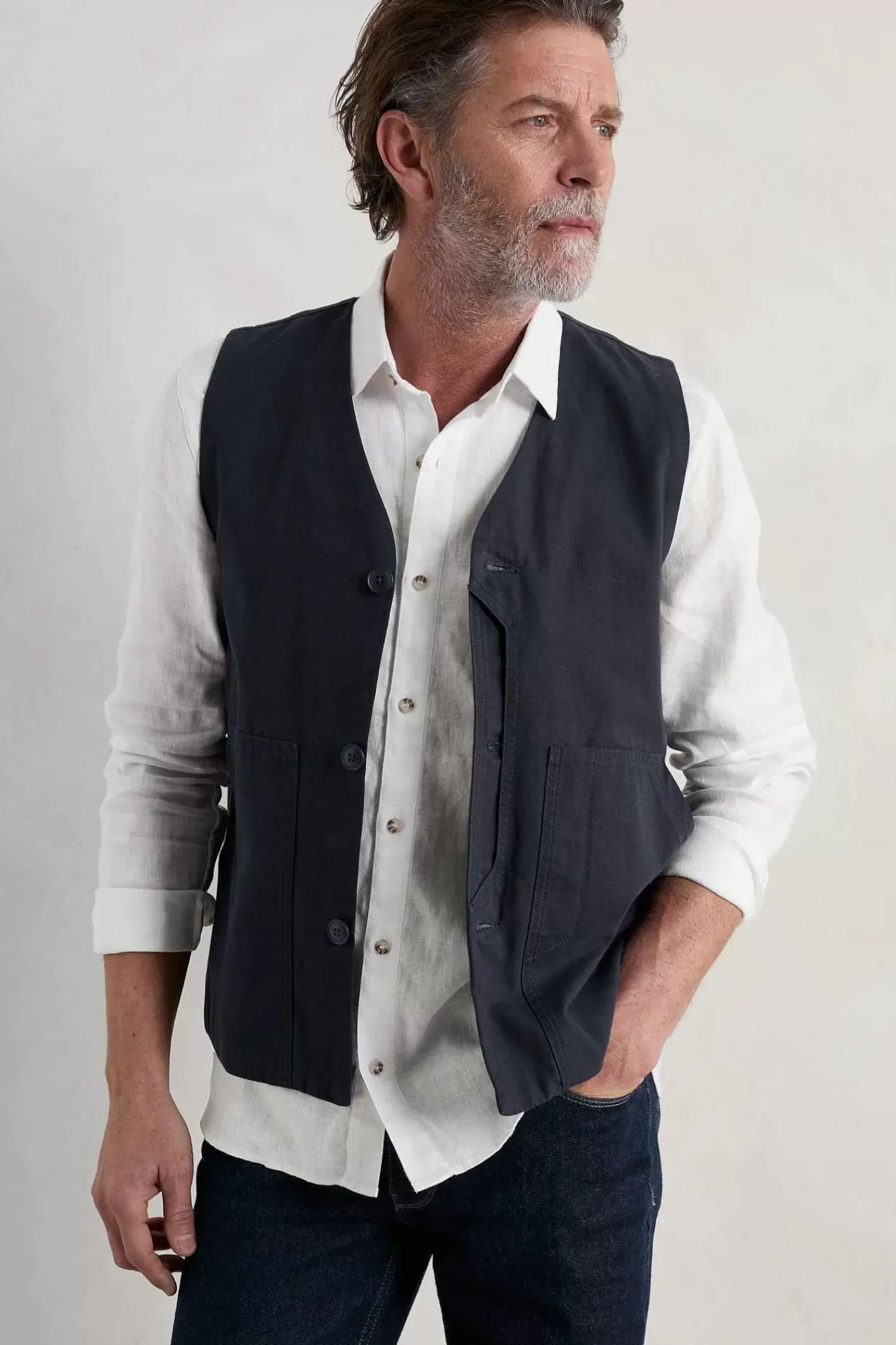 Men Seasalt Cornwall Men's Curator Linen Shirt