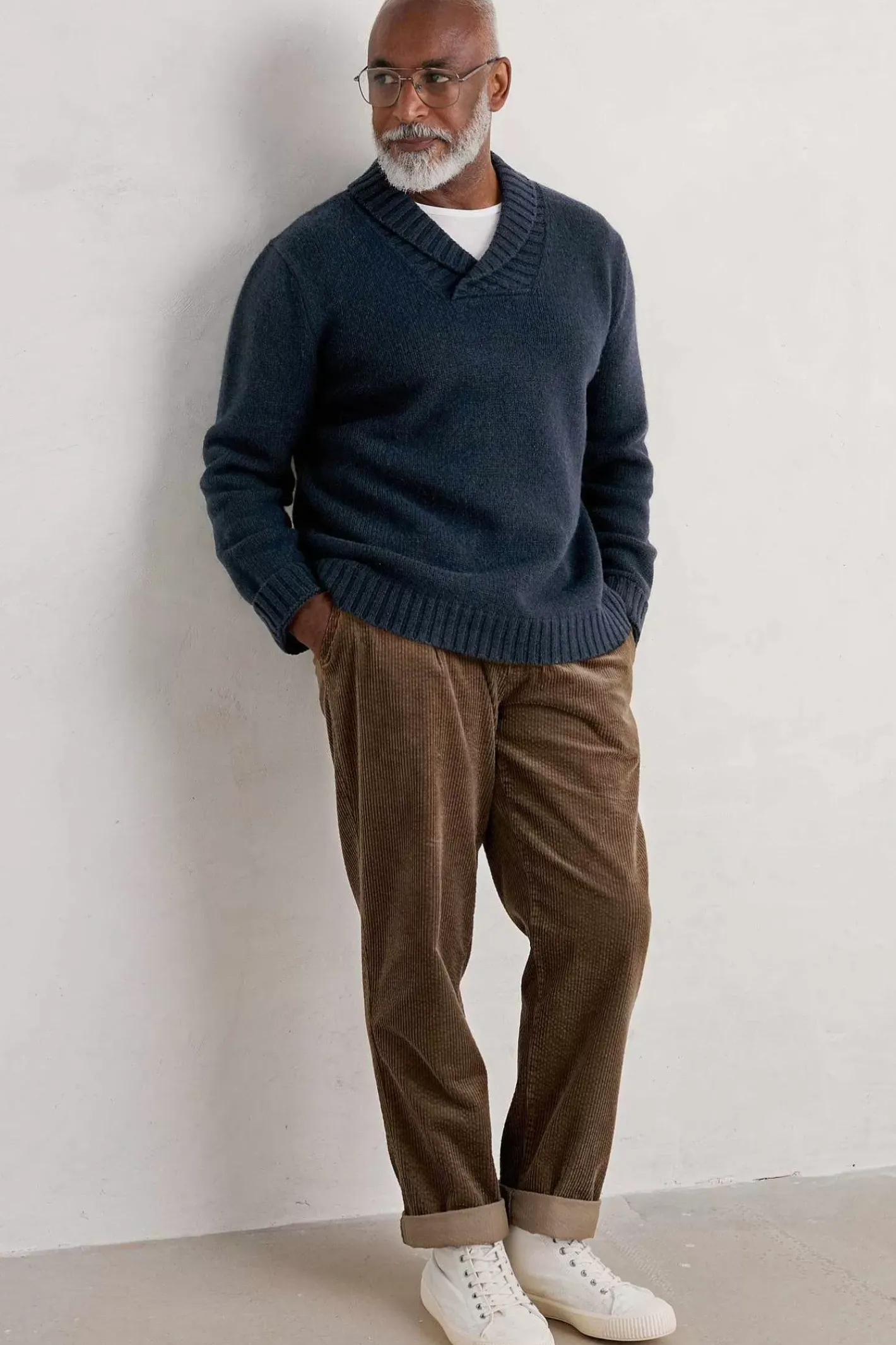 Men Seasalt Cornwall Men's Daver Shawl Neck Jumper