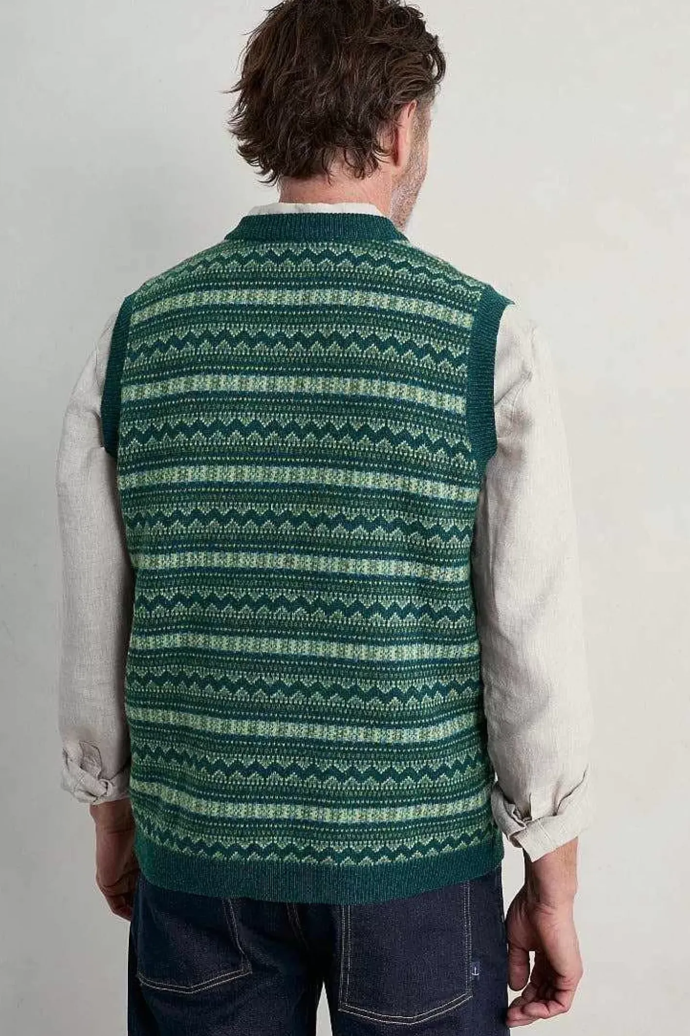 Men Seasalt Cornwall Men's Fair Isle Walt Vest