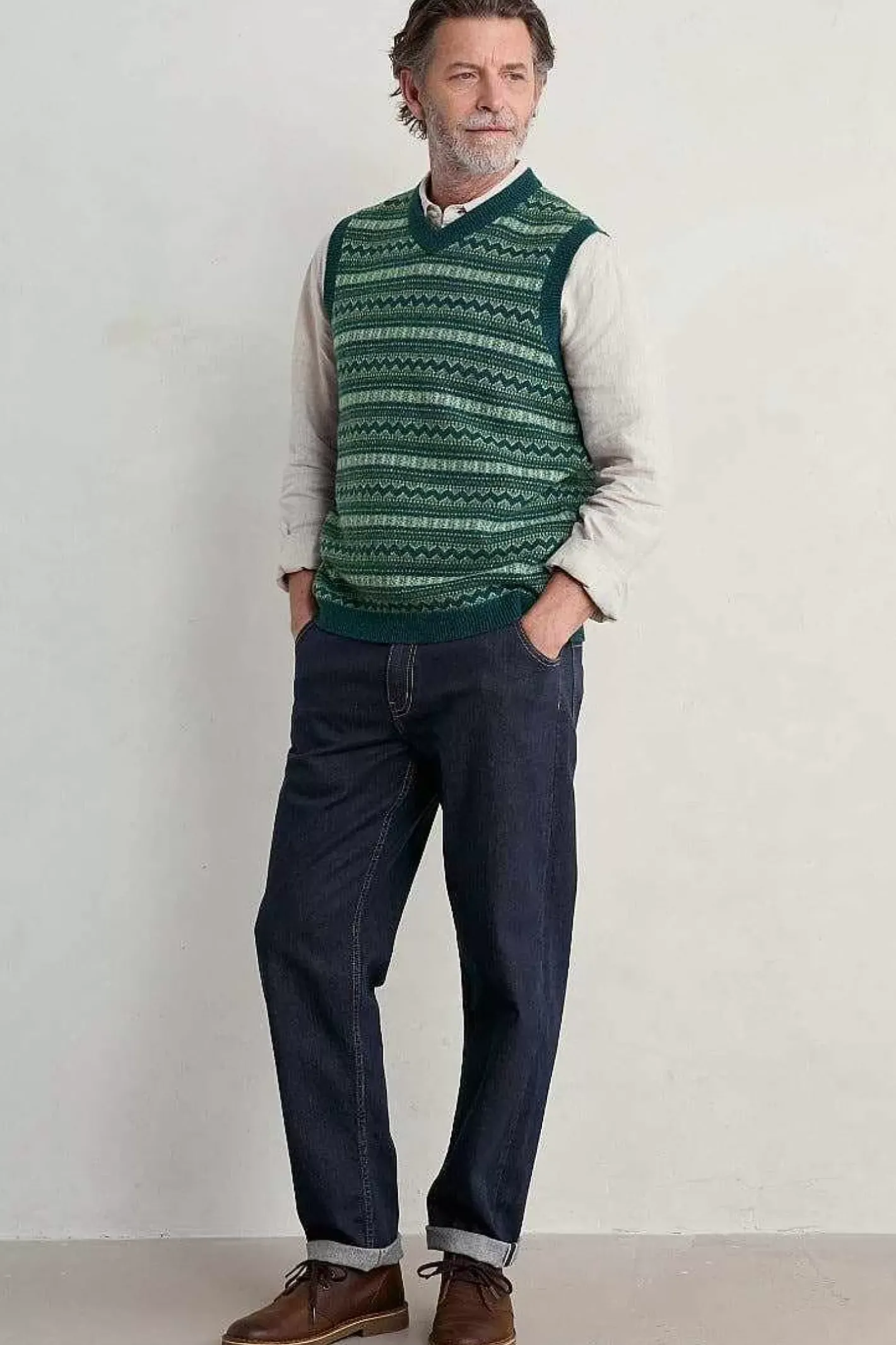 Men Seasalt Cornwall Men's Fair Isle Walt Vest