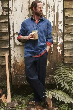 Men Seasalt Cornwall Men's Hawser Denim Overshirt