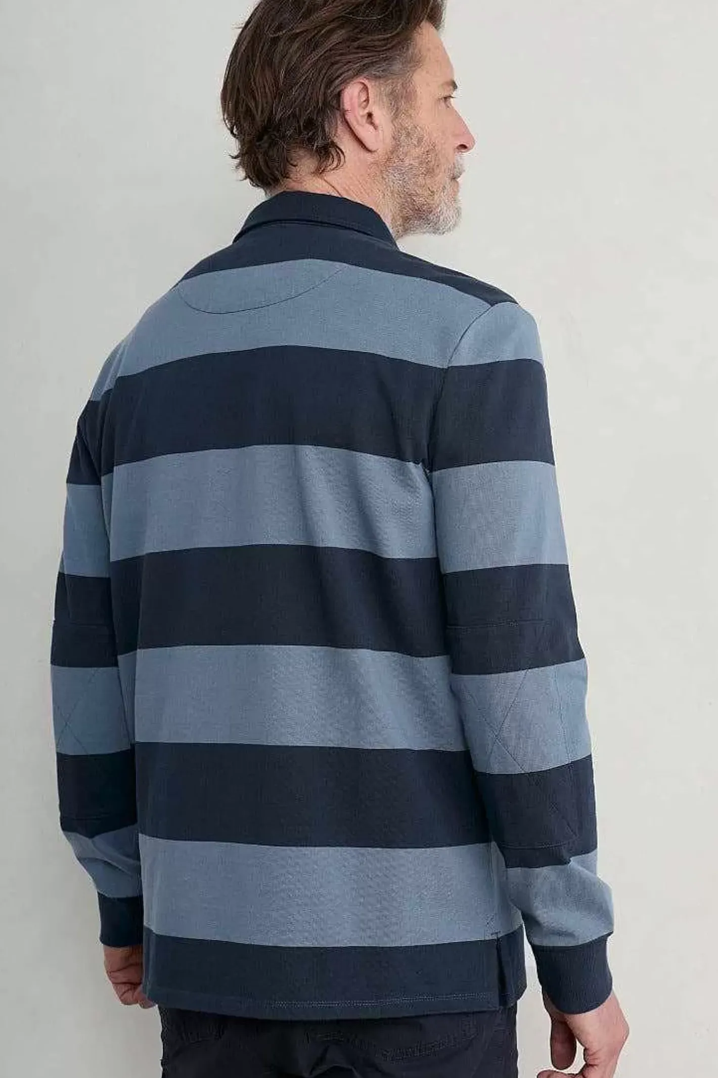 Men Seasalt Cornwall Men's Herdsman Organic Cotton Rugby Top