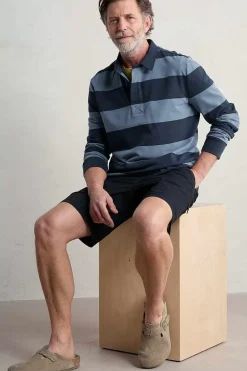 Men Seasalt Cornwall Men's Herdsman Organic Cotton Rugby Top