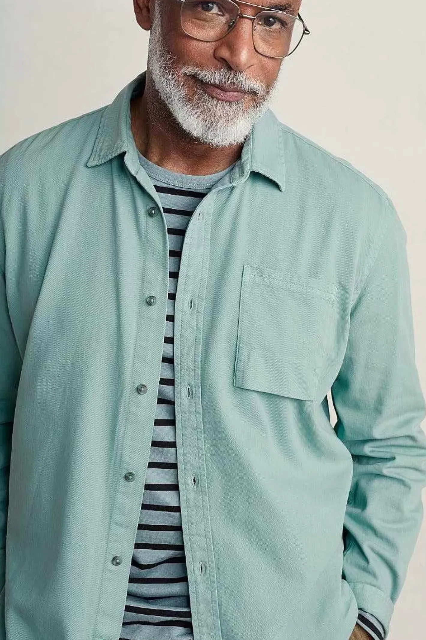 Men Seasalt Cornwall Men's Jackdaw Cotton Twill Shirt (Gots)